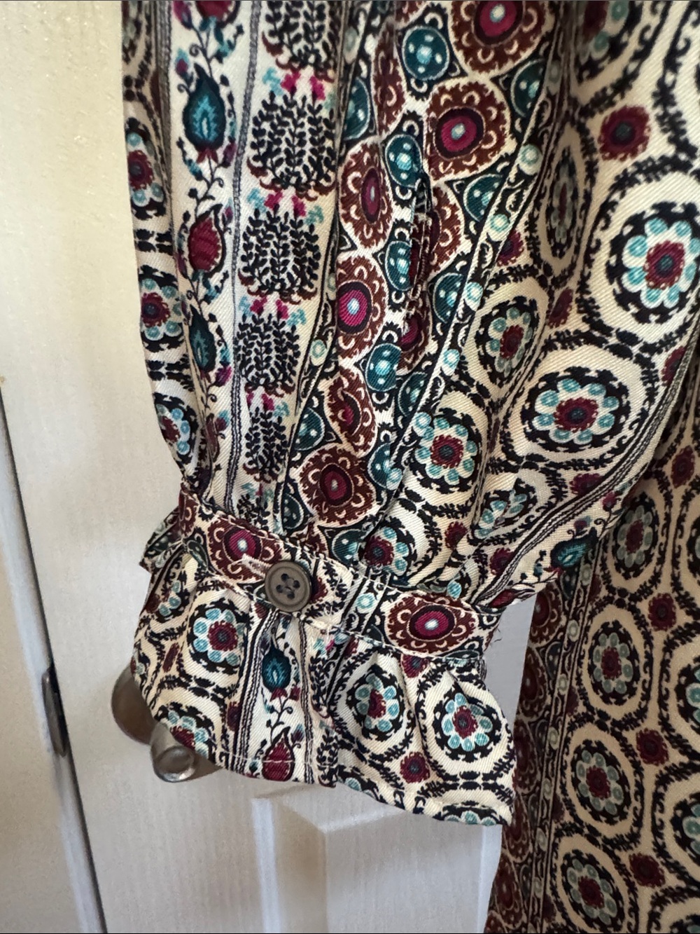 LOFT Multicolor Geometric Floral Button-Up Sheath dress - Picture 7 of 7